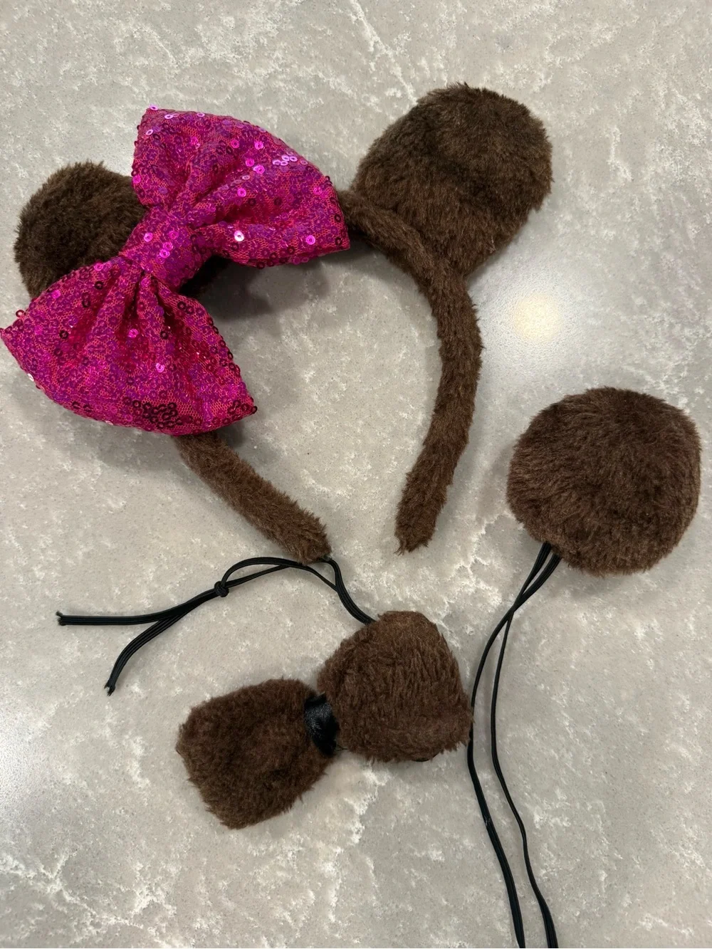 Girls Bear Costume Dress Set Size 7/8 130 Pink Sequin Tutu Dance Recital Costume